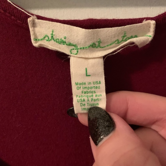 Burgundy Draped Top - Picture 4 of 4